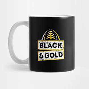 'Black & Gold' Sport Football Mug